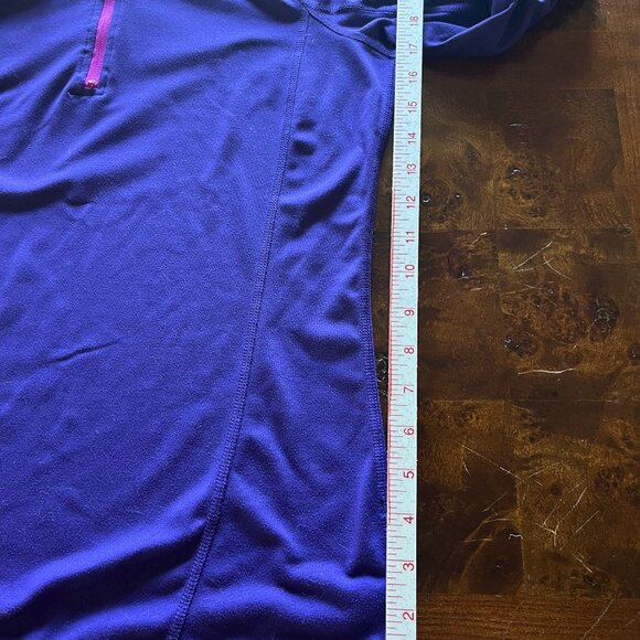 Tekgear DryTek Long Sleeve Purple Quarter Zip Top Size Medium - Picture 4 of 9